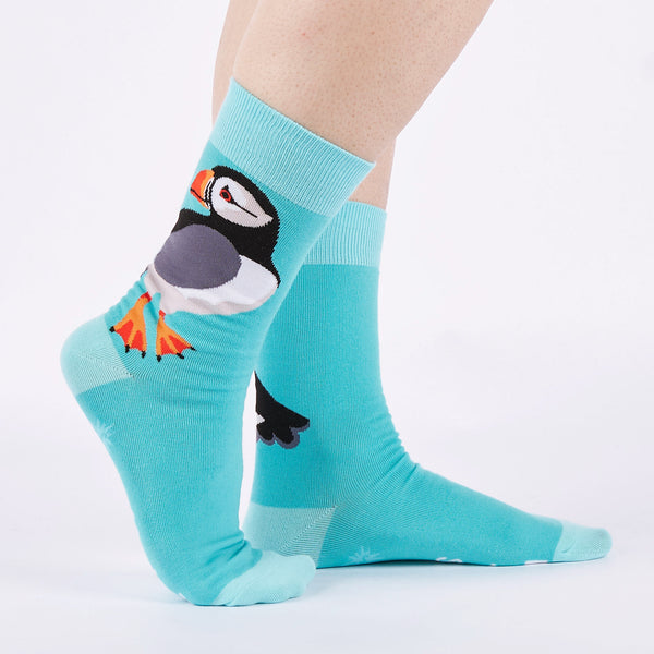 sock it to me Puffin Awesome Crew Socks