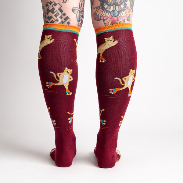Sock It To Me Roller Cats Knee High Socks