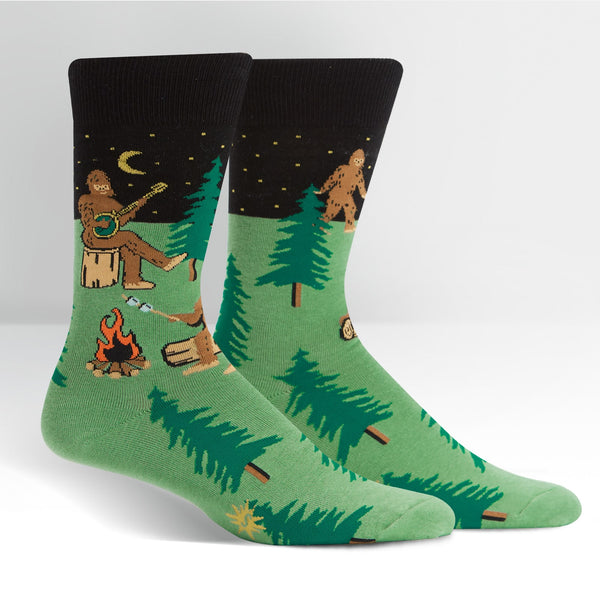 Sock It To Me Sasquatch Camp Out Men's Crew Socks