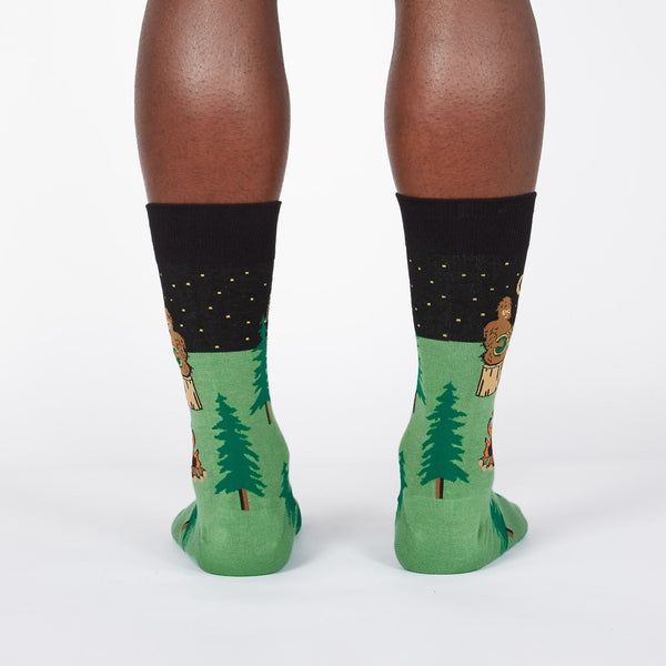 Sock It To Me Sasquatch Camp Out Men's Crew Socks