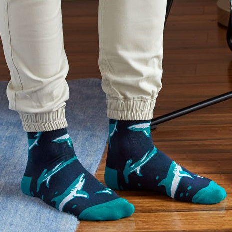Sock It To Me Shark Attack Men's Crew Socks