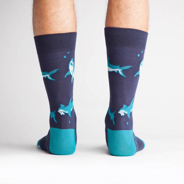 Sock It To Me Shark Attack Men's Crew Socks