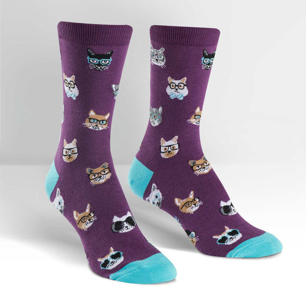 Sock It To Me Smarty Cats Crew Socks
