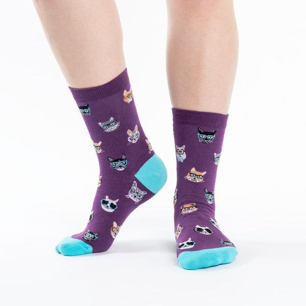 sock it to me Smarty Cats Crew Socks