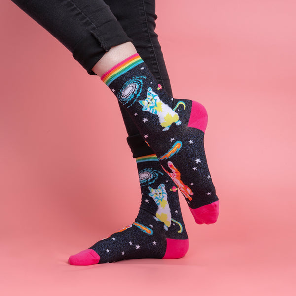 Sock It To Me Space Cats Women's Crew Socks