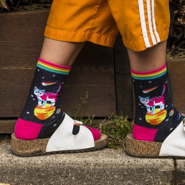 Sock It To Me Space Cats Women's Crew Socks