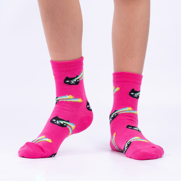 Sock It To Me Space Cats Youth Crew Socks 3-Pack