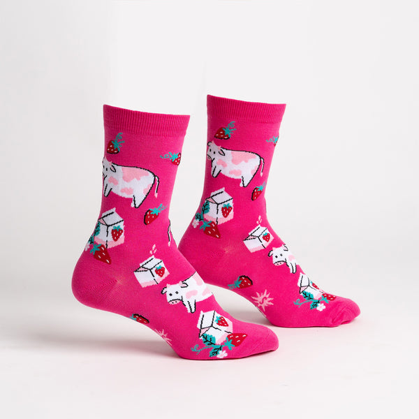 Sock It To Me Strawberry Milk Crew Socks