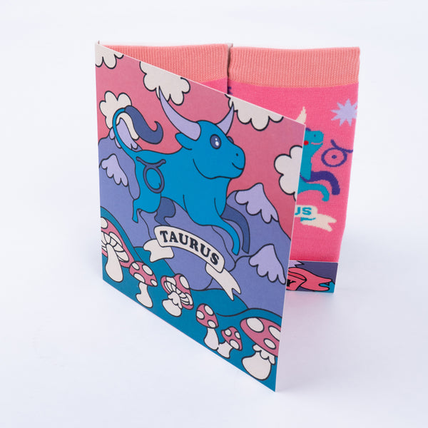 Sock It To Me Taurus Greeting Card With Socks