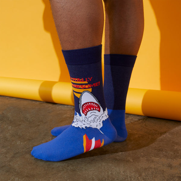 Sock It To Me Totally Jawsome Men's Crew Socks