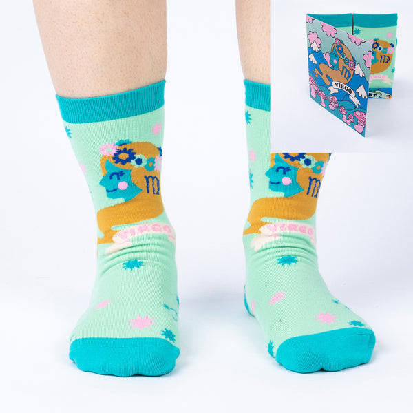 sock it to me Virgo Greeting Card with Socks