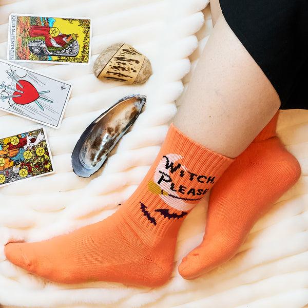 Sock It To Me Witch Please Ribbed Crew Socks