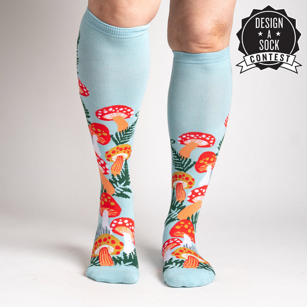 sock it to me Wonderland Mushrooms Knee High Socks