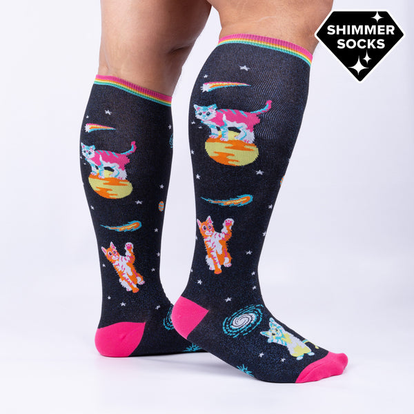 sock it to me Space Cats Stretch-It Knee High Socks