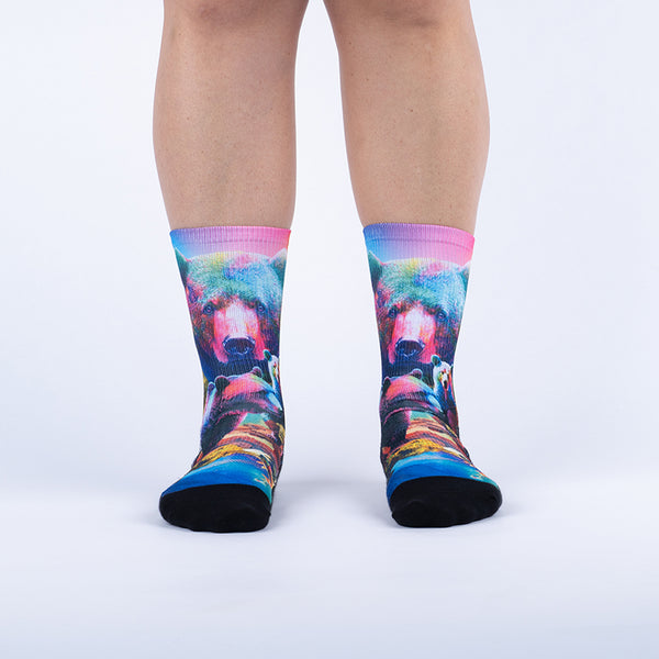 sock it to me The Early Bear Catches the Fish Performance Crew Socks