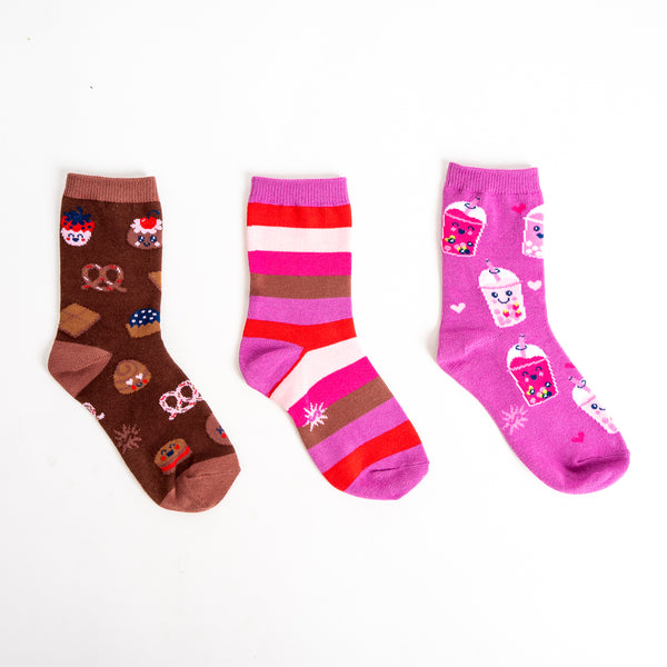 sock it to me The Sweet Life Junior Crew Socks 3-Pack
