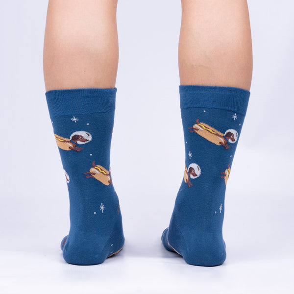 Sock It To Me Weiner Dogs In Space Men's Crew Socks