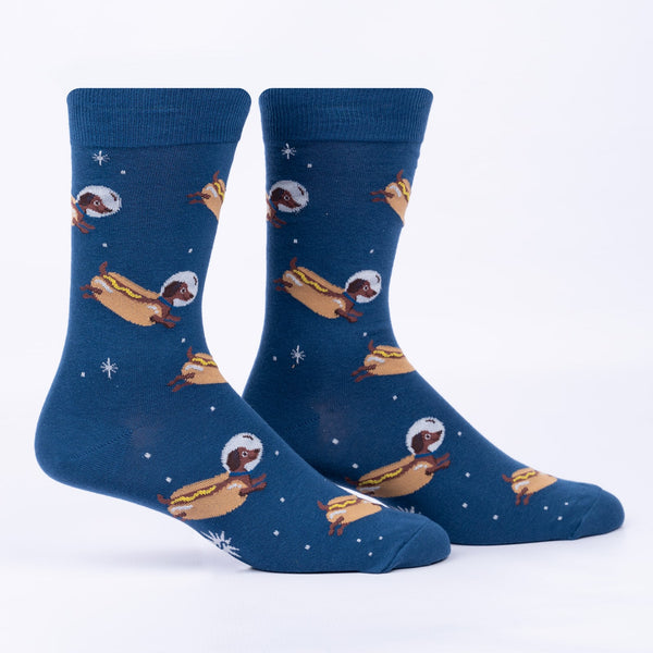 Sock It To Me Weiner Dogs In Space Men's Crew Socks