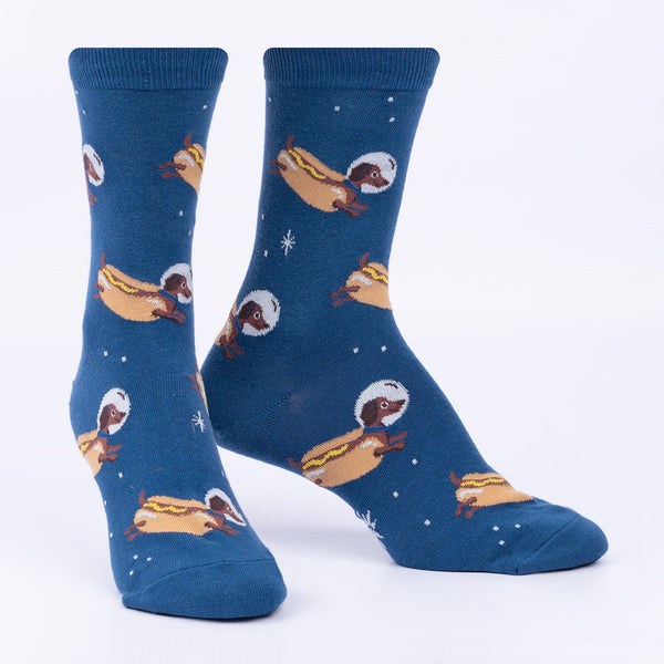 Sock It To Me Weiner Dogs In Space Women's Crew Socks