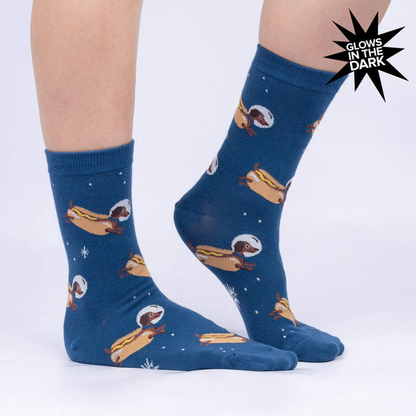 sock it to me Weiner Dogs In Space Women's Crew Socks