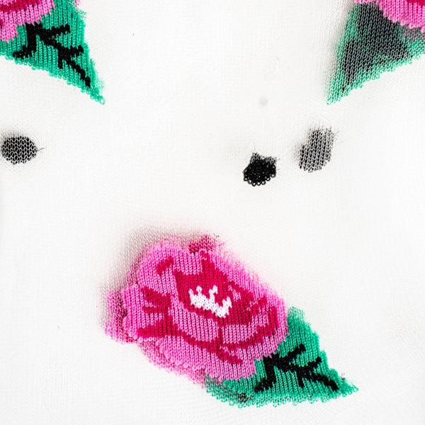 Sock It To Me Will You Accept This Rose? Sheer Crew Socks (Clear)