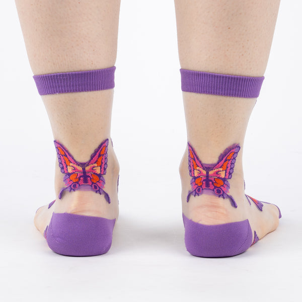 Sock It To Me You Are Flutterly Fabulous Sheer Crew Socks