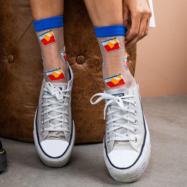 Sock It To Me You're Never Lonely With A Negroni Sheer Crew Socks
