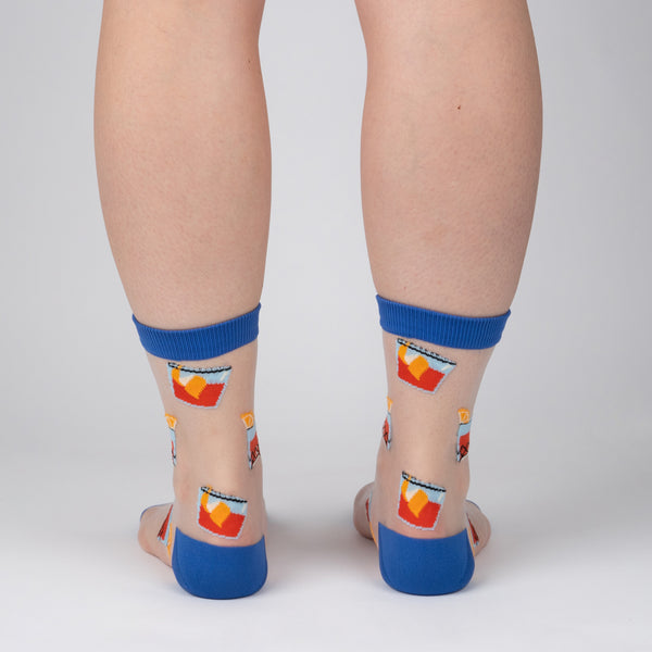 Sock It To Me You're Never Lonely With A Negroni Sheer Crew Socks