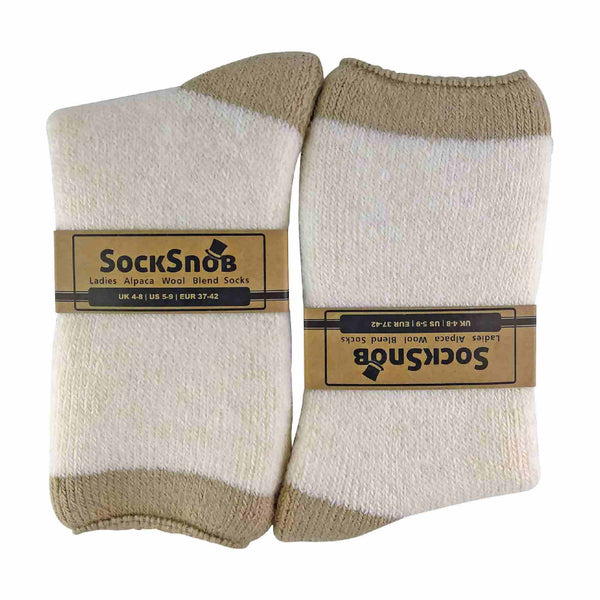 Sock Snob 1 Pack Ladies Alpaca Wool Slipper Bed Socks With Star Grips