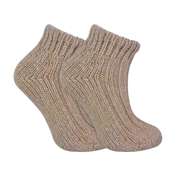 sock snob 1 Pack Ladies Chunky Ribbed Low Cut Wool Blend Ankle Socks