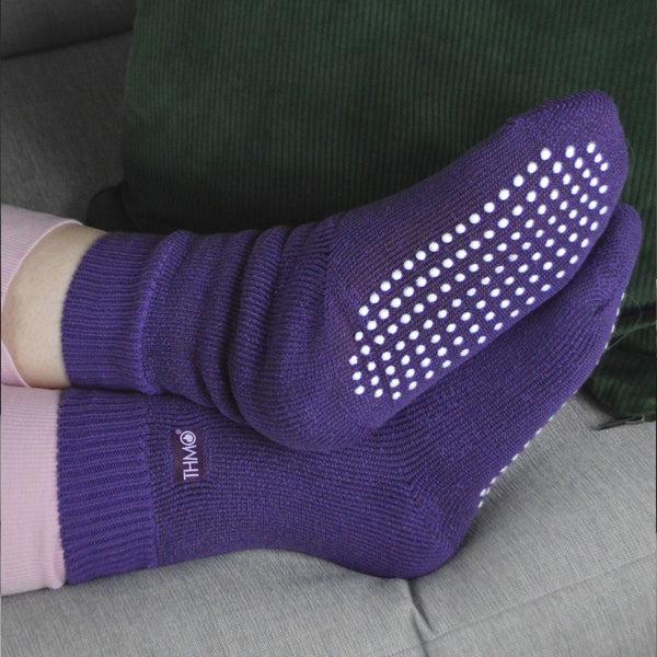 Sock Snob 1 Pack Ladies Cosy Non Slip Thermal Slipper Socks With Grippers