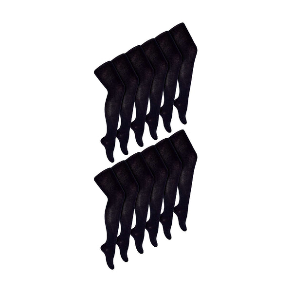 sock snob 12 Pair Girls Soft & Comfy Plain Opaque School Uniform Tights