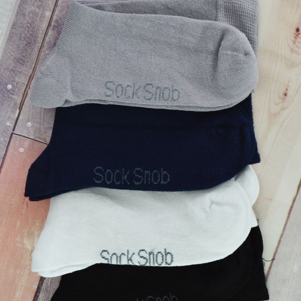 Sock Snob 12 Pair Kids Breathable Bamboo Plain Socks For School