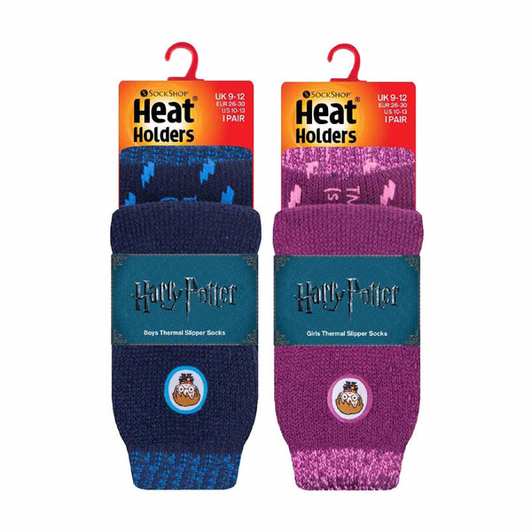 Sock Snob 2 Pack Kids Harry Potter Socks With Grips Thermal Non Slip Slipper Socks