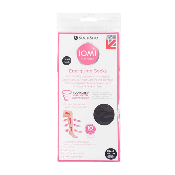 Sock Snob 2 Pack Ladies 40 Denier Compression Knee High Energising Socks