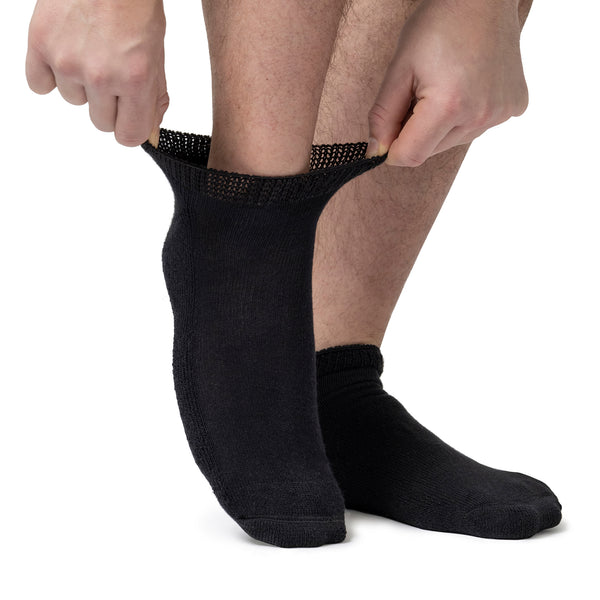 Sock Snob 3 Pack Cotton Trainer Diabetic Socks For Swollen Feet & Ankles