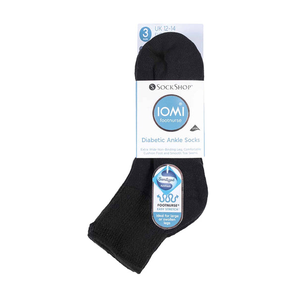 Sock Snob 3 Pack Extra Wide Cotton Low Cut Ankle Diabetic Socks