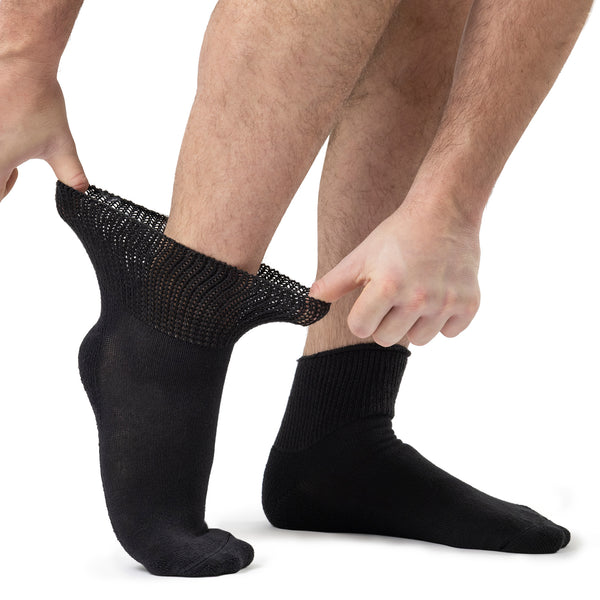 Sock Snob 3 Pack Extra Wide Cotton Low Cut Ankle Diabetic Socks