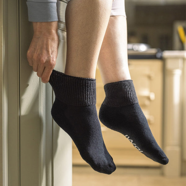 Sock Snob 3 Pack Extra Wide Cotton Low Cut Ankle Diabetic Socks