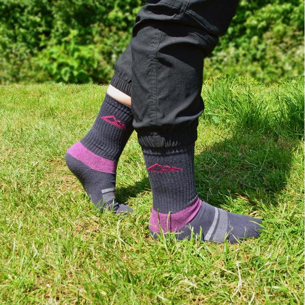 Sock Snob 3 Pack Ladies Anti Blister Cotton Hiking Socks With Padded Sole