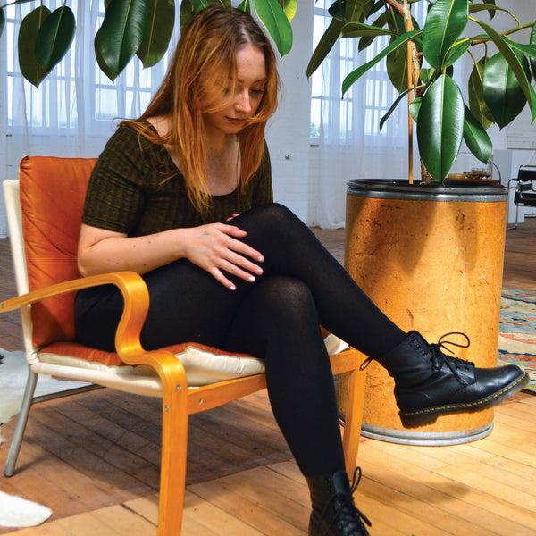 Sock Snob 3 Pack Ladies Black Fleece Lined Thermal Tights