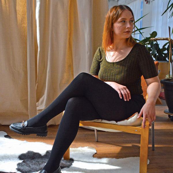 Sock Snob 3 Pack Ladies Black Fleece Lined Thermal Tights