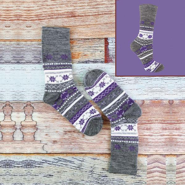 Sock Snob 3 Pack Ladies Warm Fairisle Thermal Viloft Socks For Winter