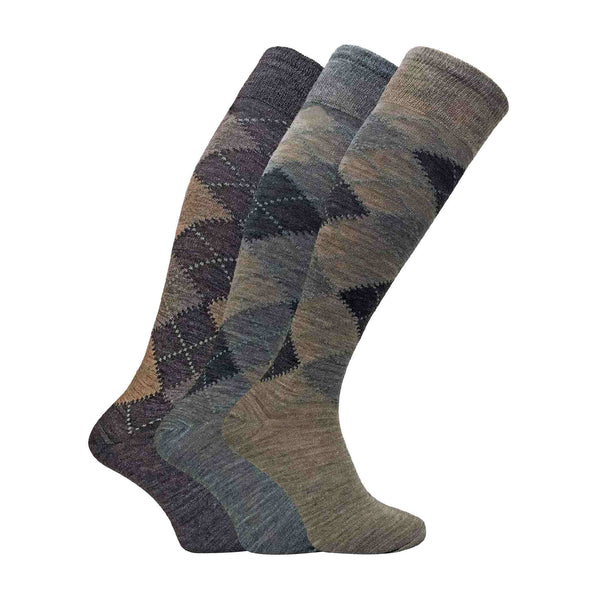 sock snob 3 Pack Mens Extra Long Knee High Argyle Lambs Wool Socks sock snob 3 Pack Mens Extra Long Knee High Argyle Lambs Wool Socks