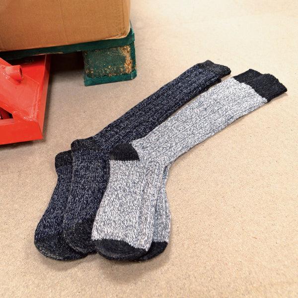Sock Snob 3 Pack Mens Extra Long Knee High Knitted Wool Boot Socks