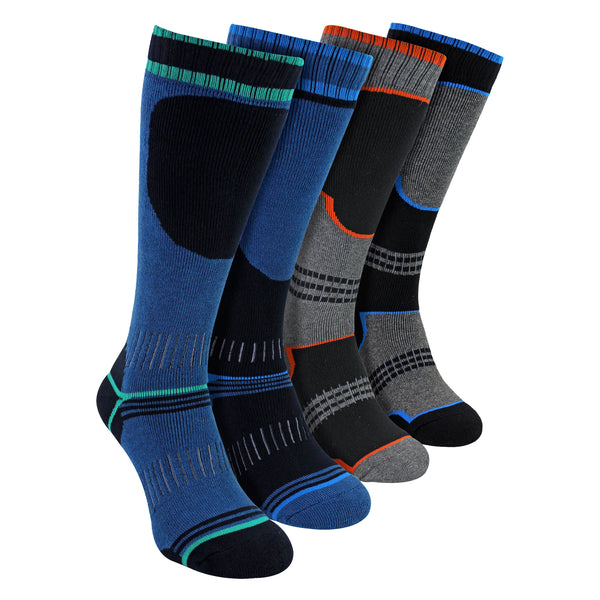 sock snob 4 Pack Boys Thermal Ski Socks | Knee High Socks for Snow Boots