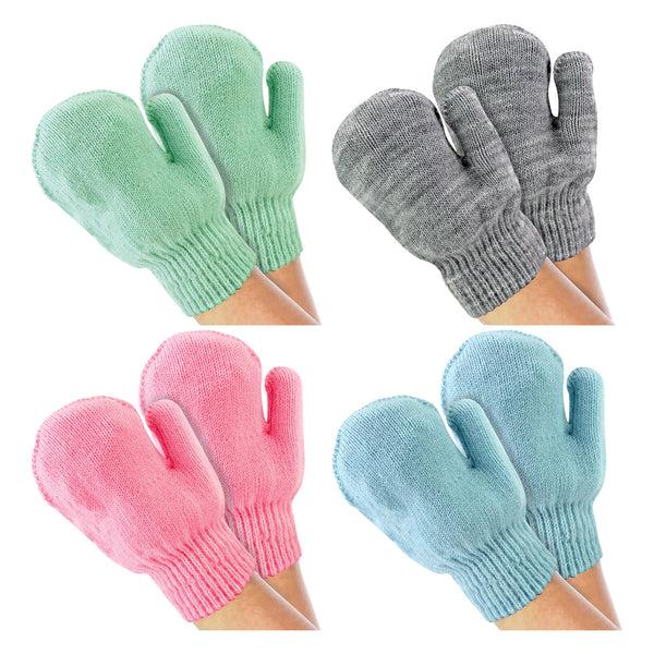 sock snob 4 Pack Cute Baby Mittens for Winter | Baby Boys & Girls Gloves