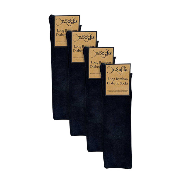 Sock Snob 4 Pack Extra Wide Knee High Bamboo Diabetic Socks