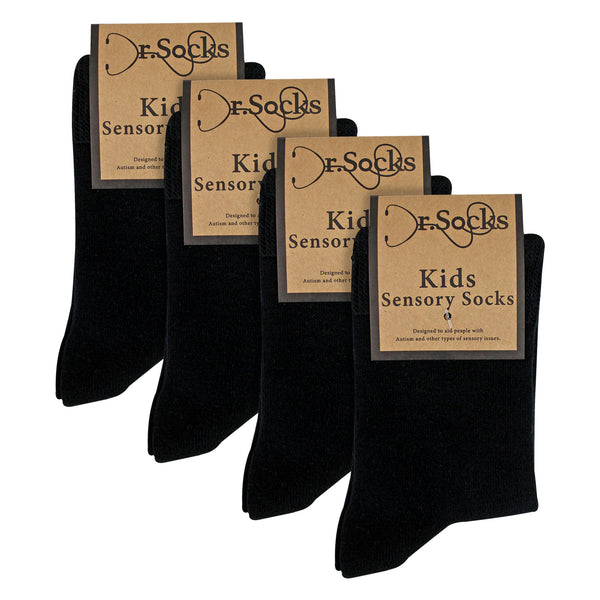 Sock Snob 4 Pack Kids Boys Girls Bamboo Sensory Socks Soft Breathable Comfort Fit