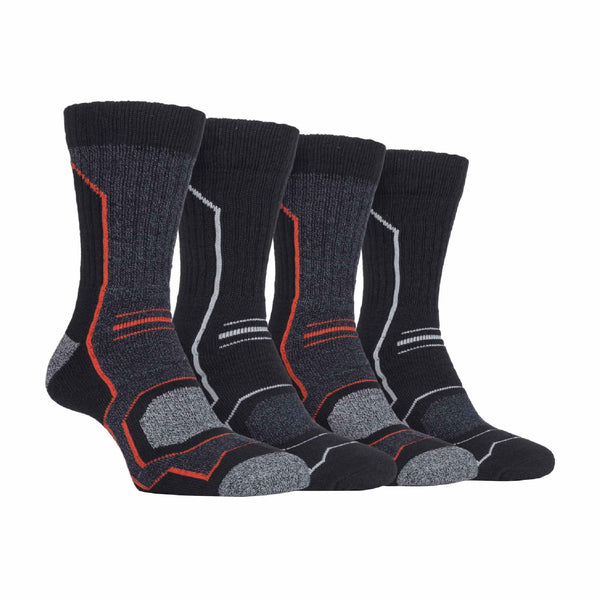 sock snob 4 Pack Mens Cushioned Anti Blister Hiking Socks